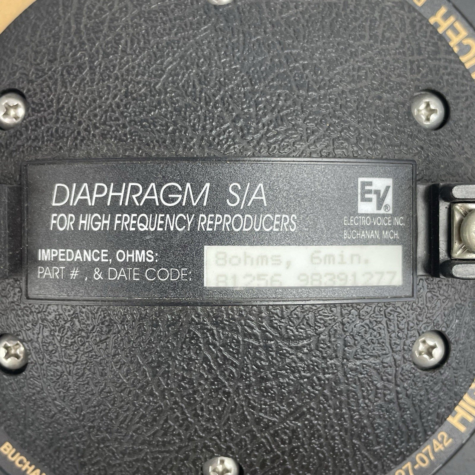 ElectroVoice EV DH1A High Frequency Horn Driver Speaker