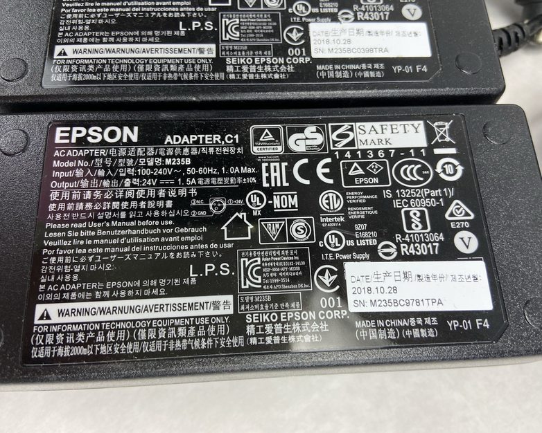 Espon Printer M235B 24V 1.5A C1 AC Adapter - Lot of 4 (Four)