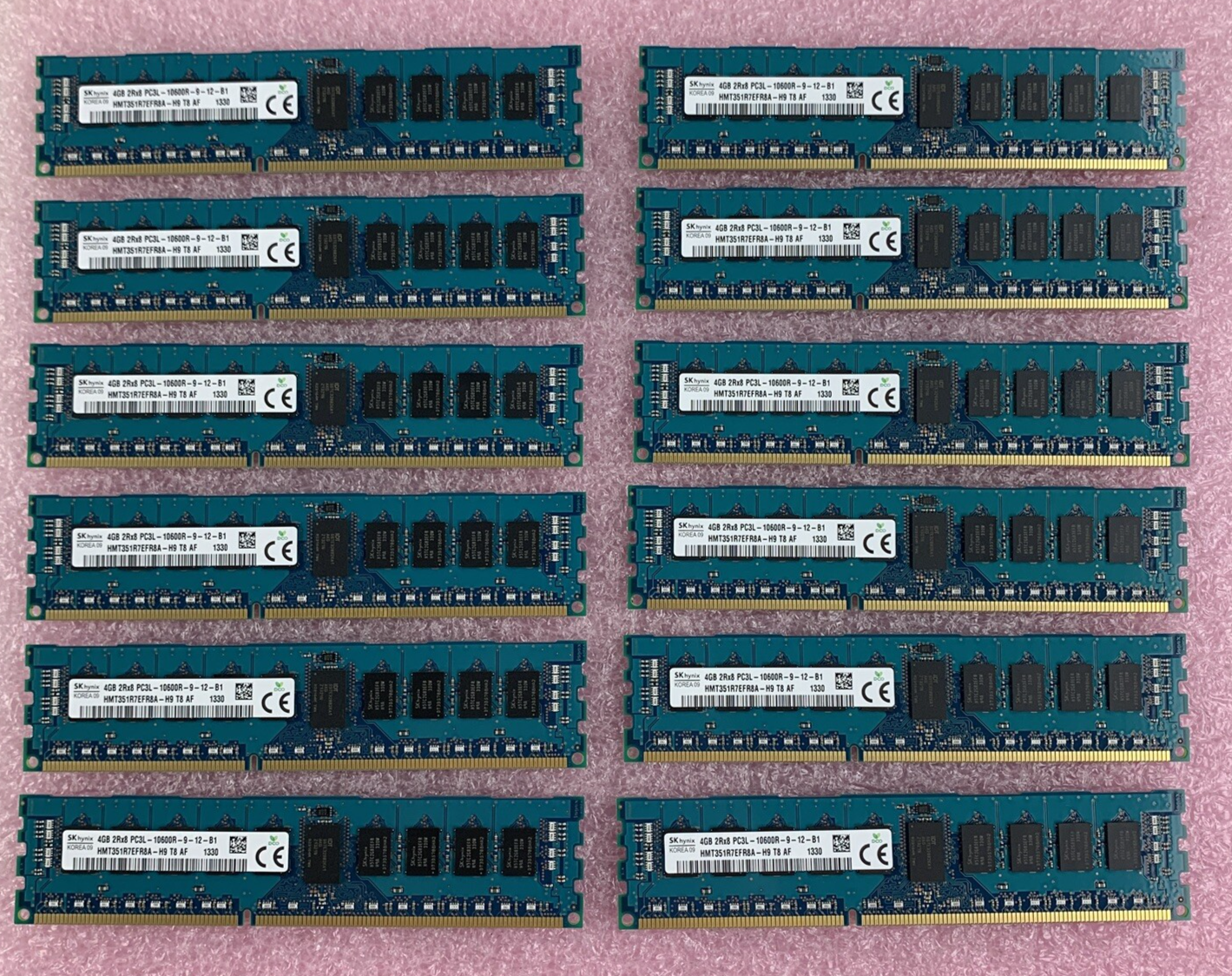 SK Hynix HMT351R7EFR8A-H9 T8 4 GB 2Rx8 PC3L-10600R Server Memory Lot of 12