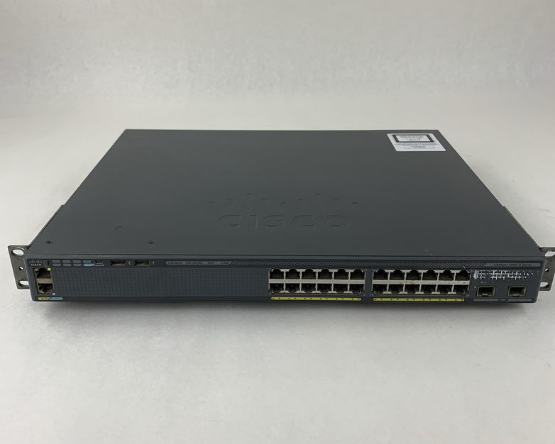 Cisco Catalyst WS-C2960X-24PD-L GigE PoE Switch w/ Stack Card Tested Reset