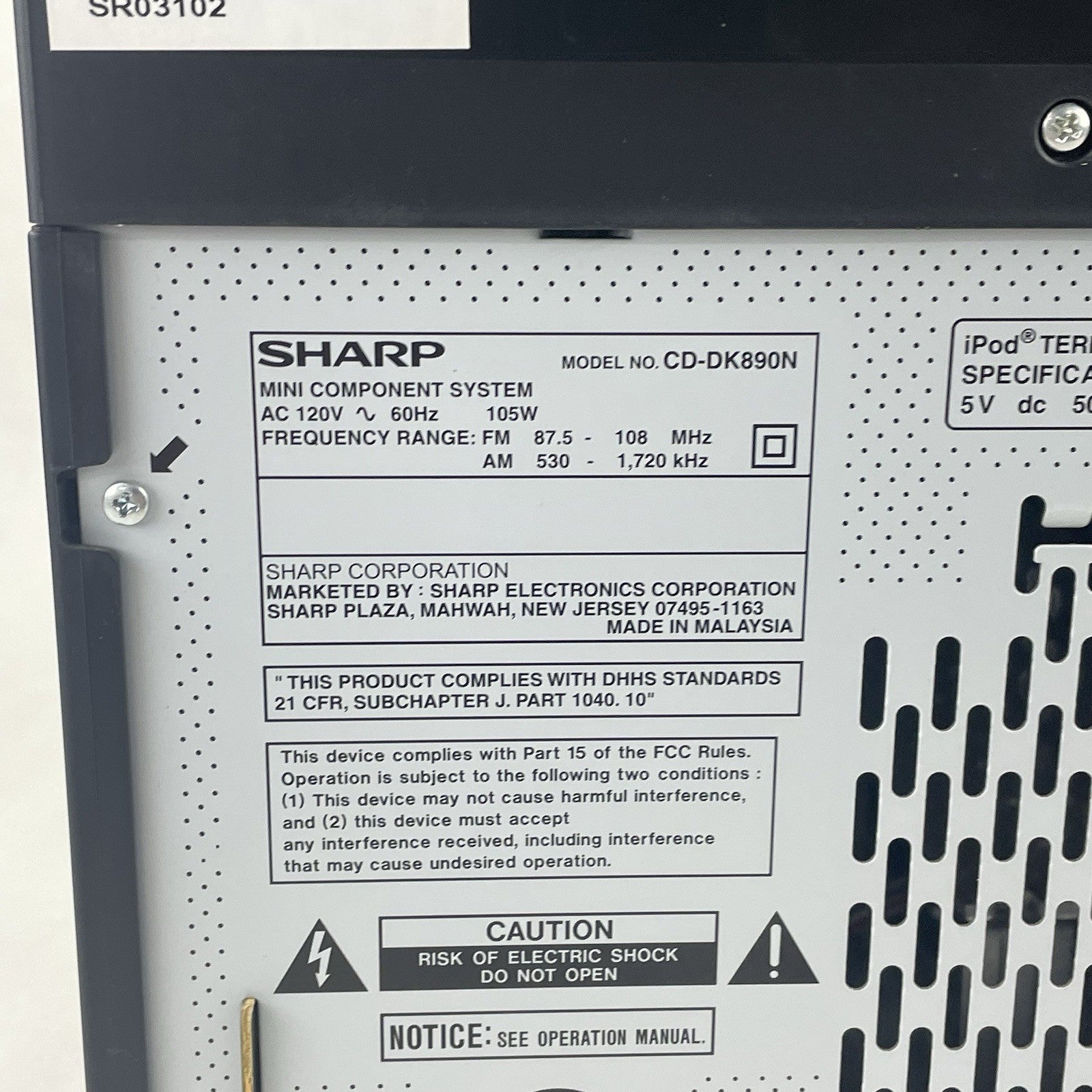 Sharp CD DK890N AM/FM Dual Cassette 5 Disc Changer6