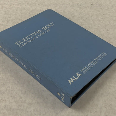 MLA Electra 900 Medical Laboratory Operators Manual for Electra 900 and 900C