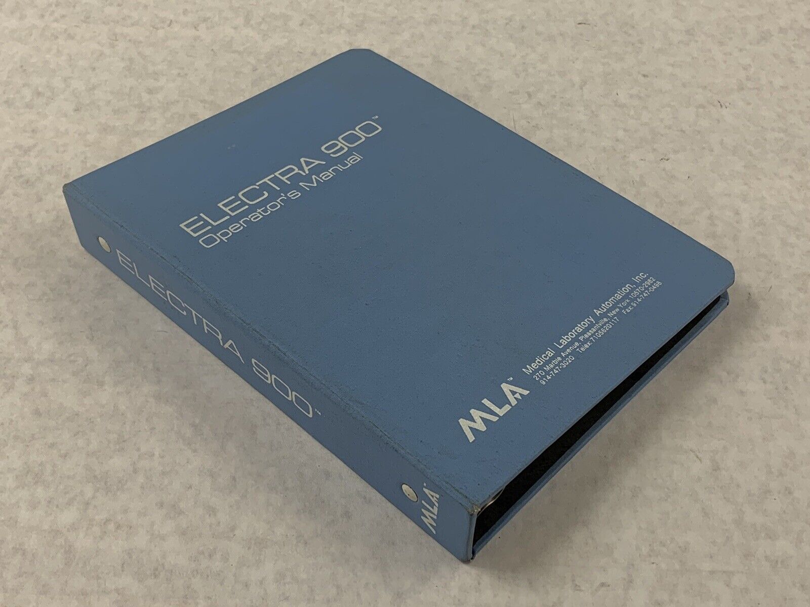 MLA Electra 900 Medical Laboratory Operators Manual for Electra 900 and 900C