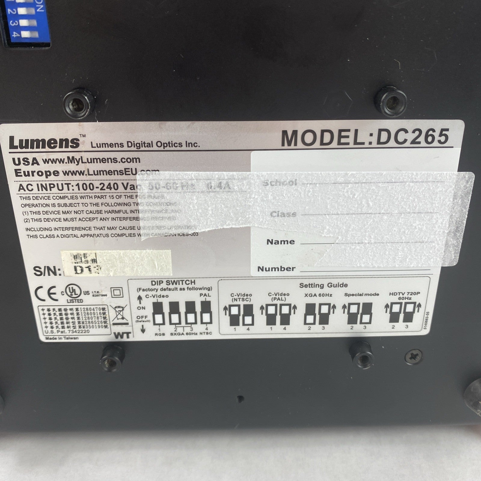Lumens DC265 Document Camera8