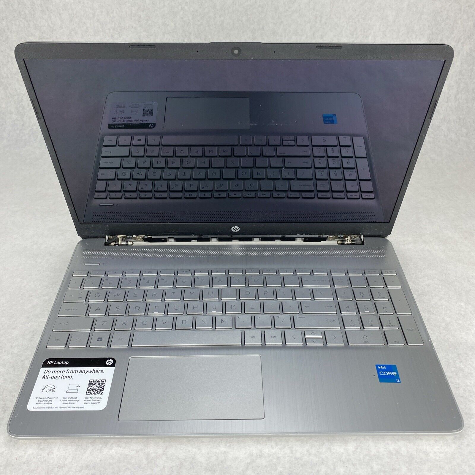 HP Laptop 15-dy2046nr 15.6" Intel Core i3-1115G4 3.0GHz 8GB RAM No AC HDD OS