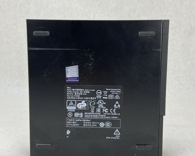 Dell Optiplex 3050 Micro Intel Core i3-6100T 3.2GHz 8GB RAM No HDD/OS/PSU