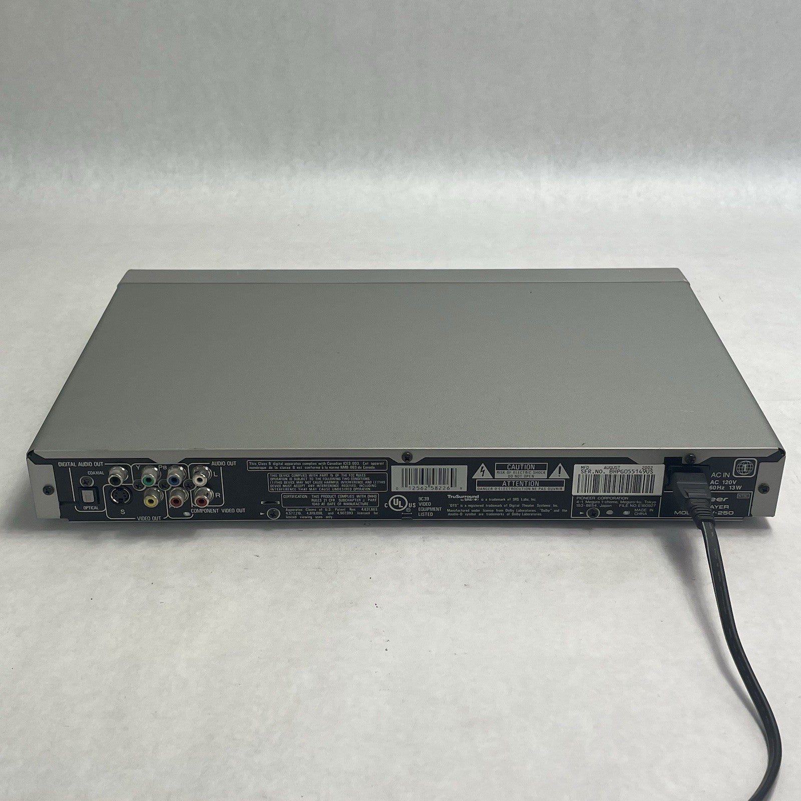 Pioneer DV-250 DVD Player  Tested11