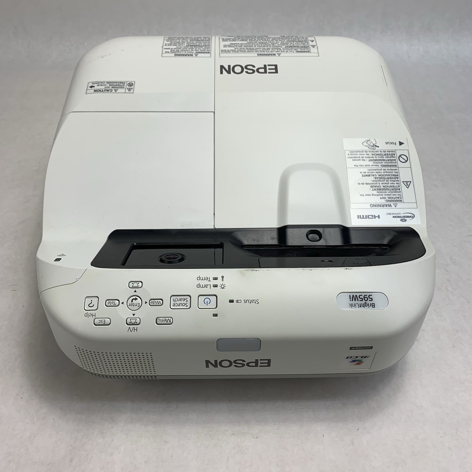 Epson H599A BrightLink 595Wi LCD Lamp Projector 1494 Lamp Hours - No Remote3