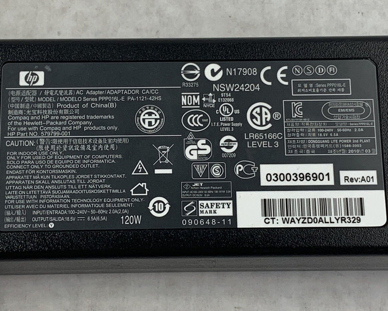 (Lot of 2) HP PA-1121-42HS Laptop Charger 18.5V 60Hz 6.5A 579799-001