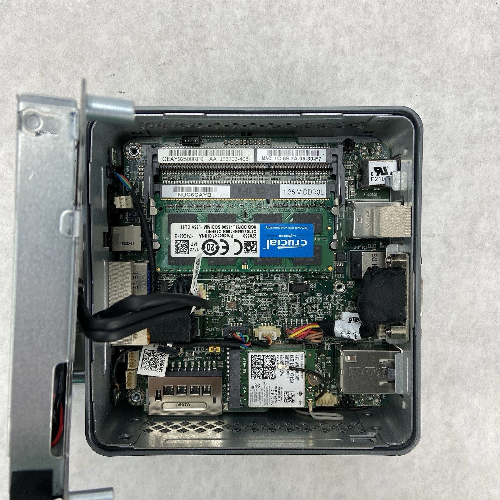 Intel NUC6CAY Micro Intel Celeron J3455 1.5GHz 8GB RAM No HDDOSAC7