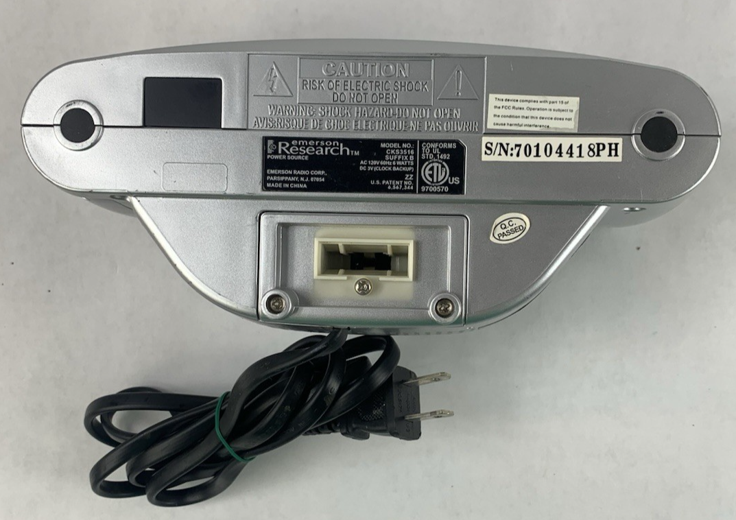 Emerson Research SmartSet CKS3516 Time Projector Alarm Clock Radio7