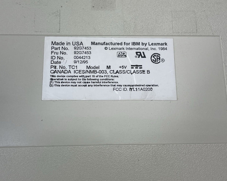1995 IBM Model M Clicky Mechanical Keyboard 92G7453 Lexmark Missing Keycaps