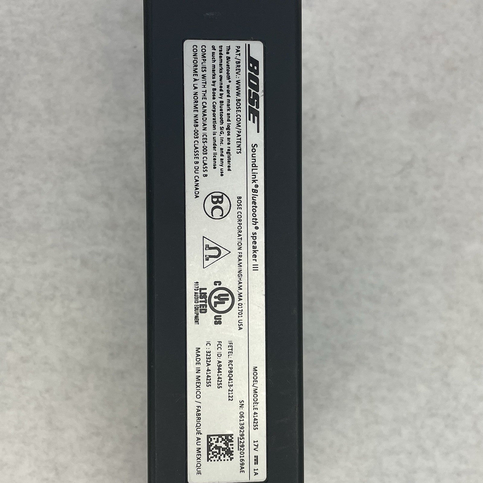 Bose Sound Link iii MODEL 414255 Bluetooth Speaker and Power Cord9