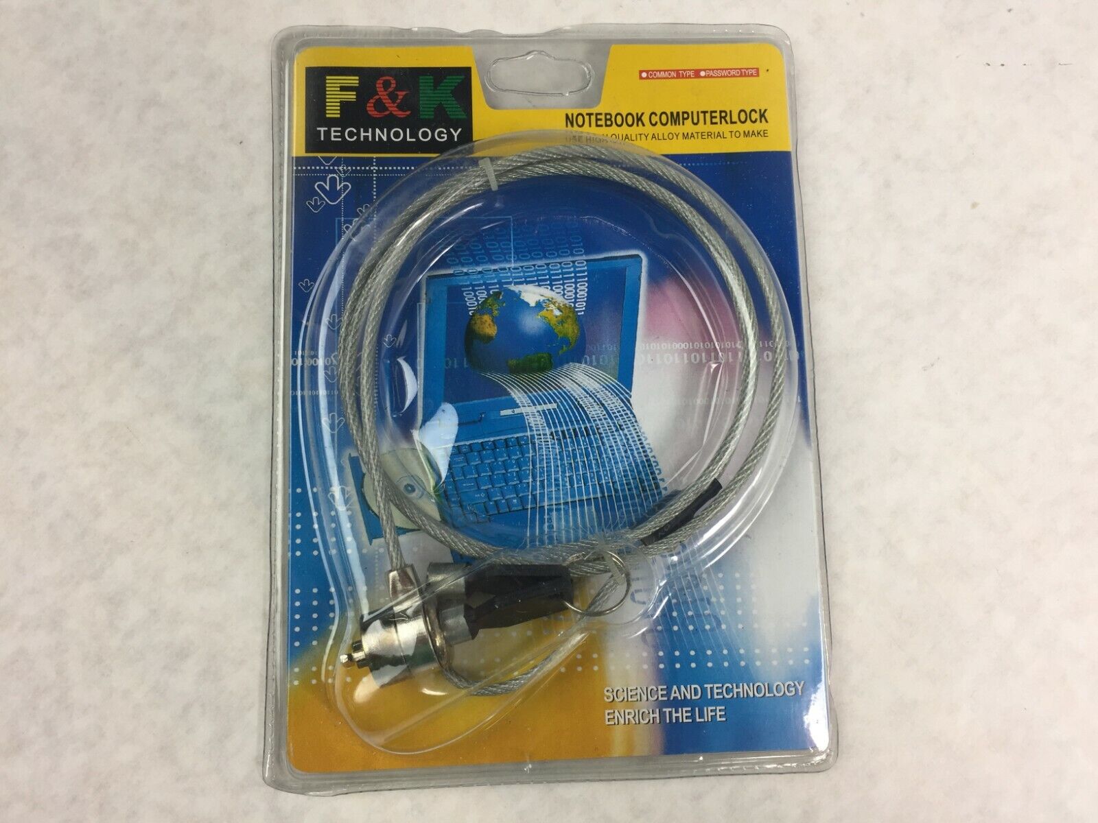 F & K Technology Notebook Computer Cable Key Lock (Lot of 5)