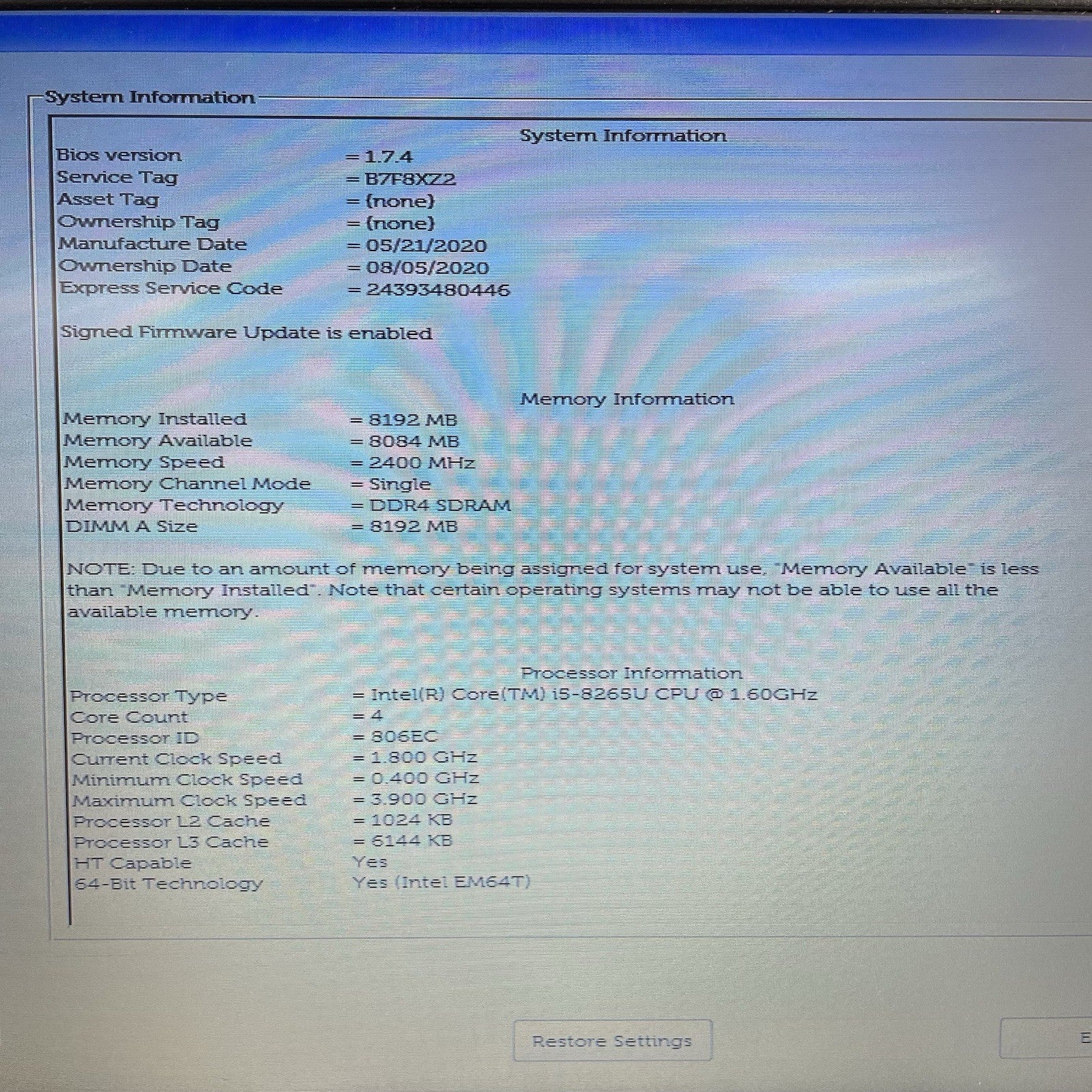 Dell Latitude 3310 13.3" i5-8265U 1.60 GHz 8 GB RAM No SSD/OS/AC/Batt - READ3
