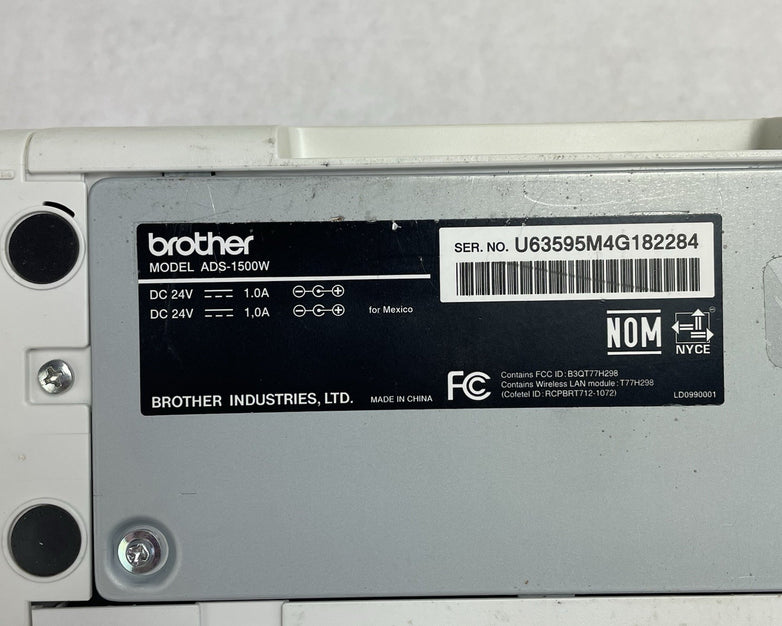 Brother ImageCenter ADS-1500W Document Scanner Tested No Power Cord