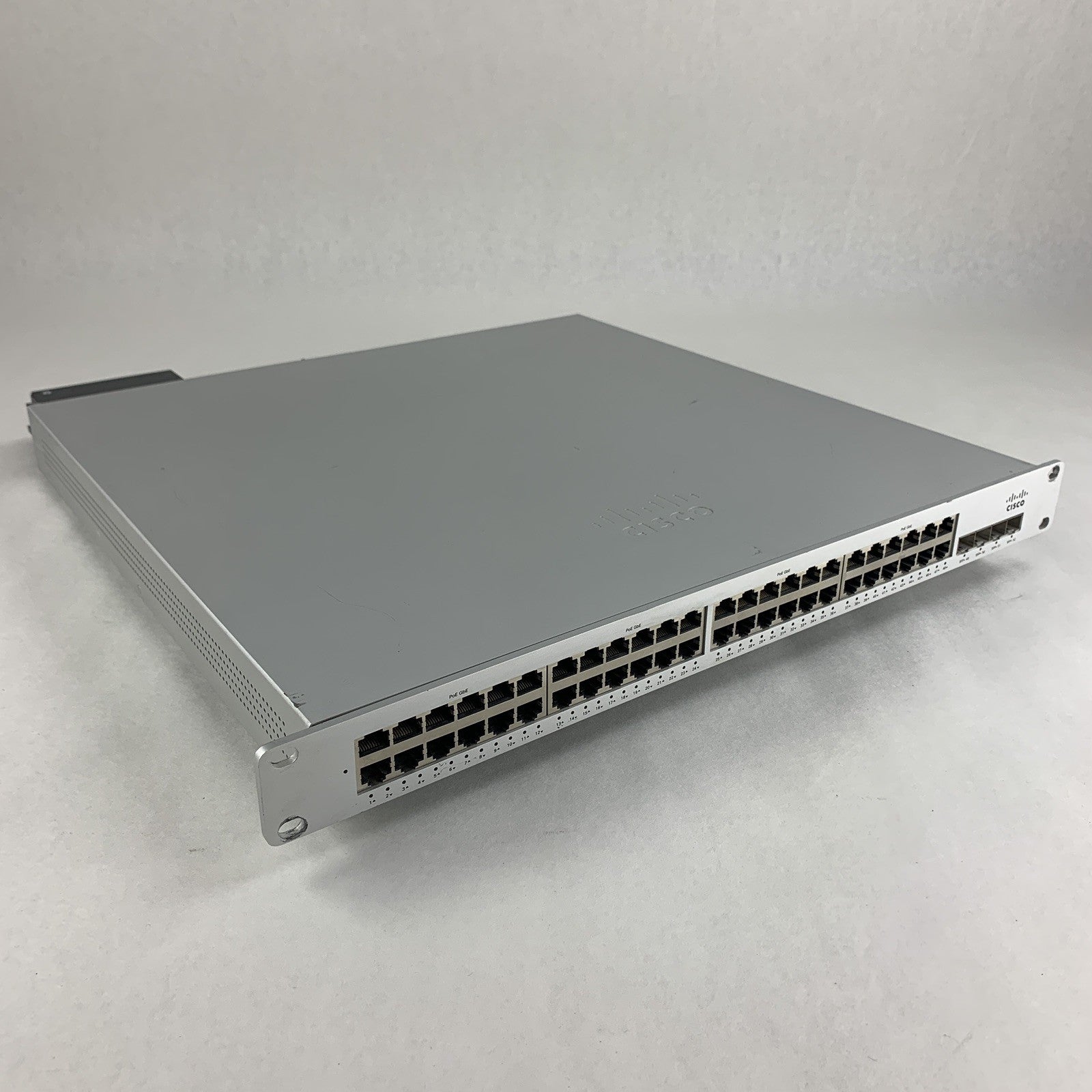 Cisco Meraki MS350-48FP-HW 48-Port PoE+ Ethernet Switch Tested Reset Port 25 Bad