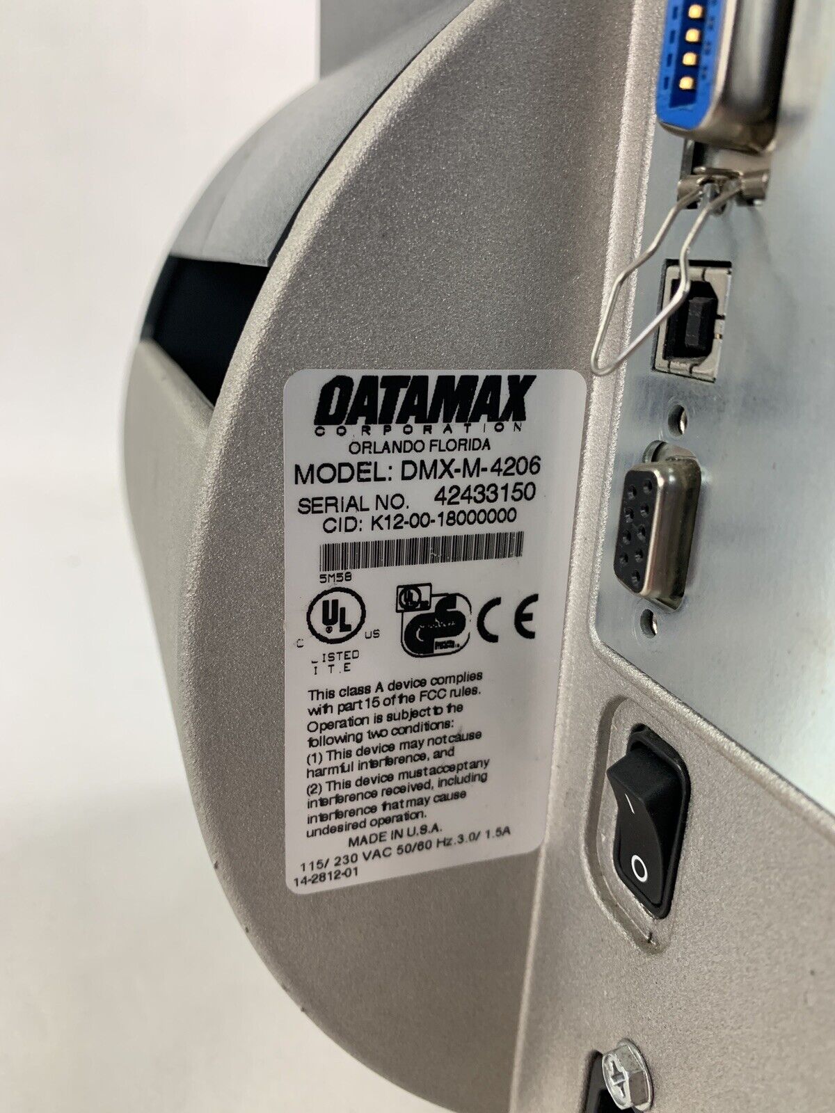 Datamax DMX-M-4206 M-Class Thermal Transfer Label Printer Aging Printhead Tested