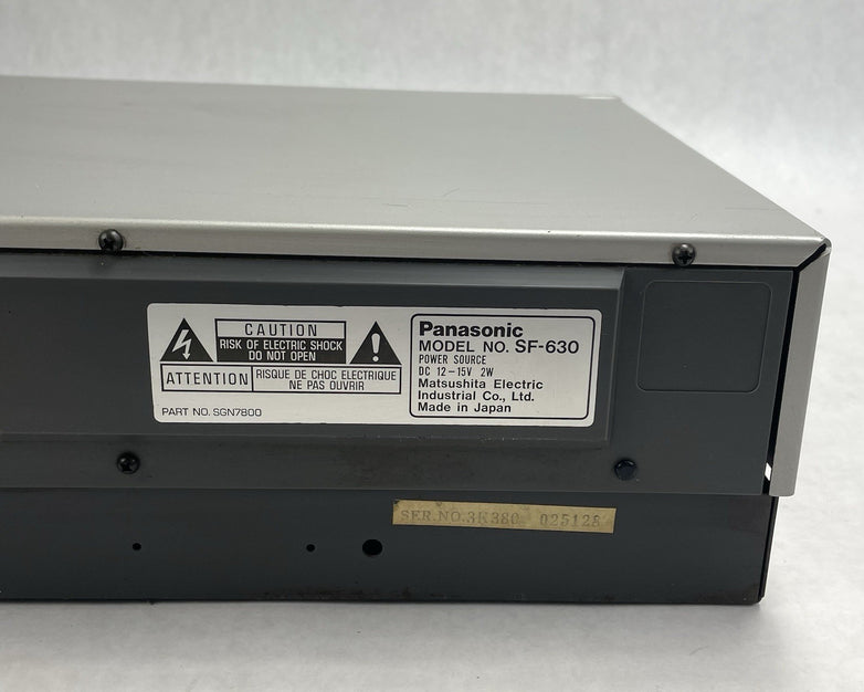 Panasonic SF-630 Automatic Turntable Untested No Belt