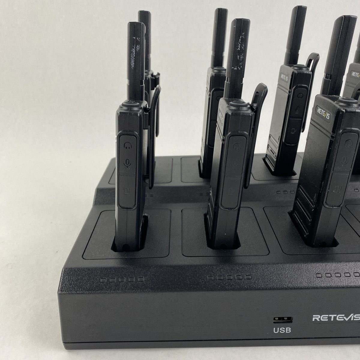 Retevis RB39P 10 Way Radios w/ Charging Base No AC Adapter Untested2