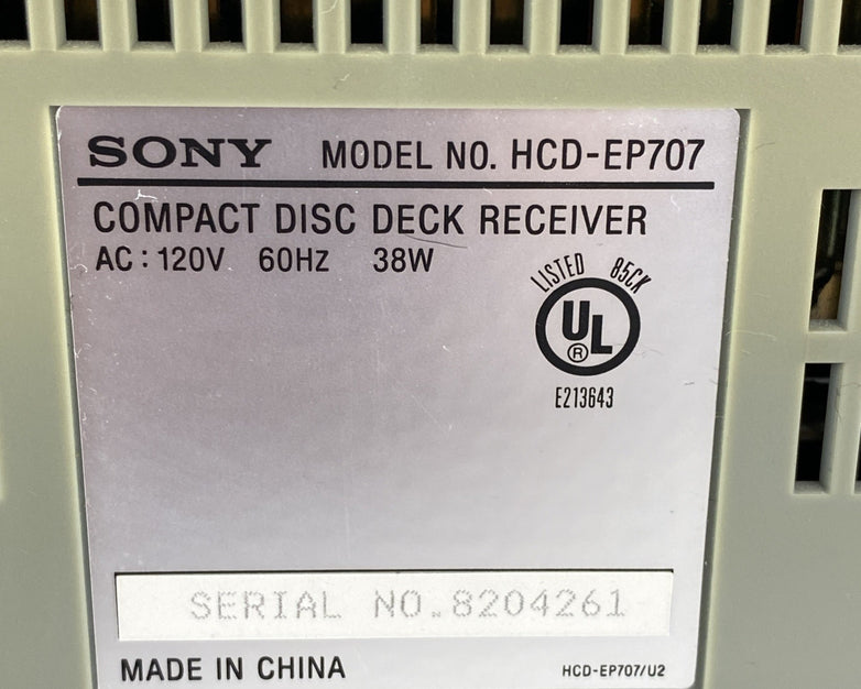 Sony CMT-EP707 Hi-Fi CD Changer And Tape Deck With Speakers - Parts or Repair