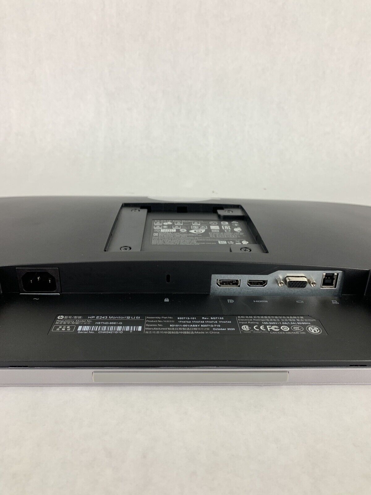 HP HSTND-9581-Q 23.8" VGA HDMI Display Port Monitor 1920x1080 Full HD @ 60Hz