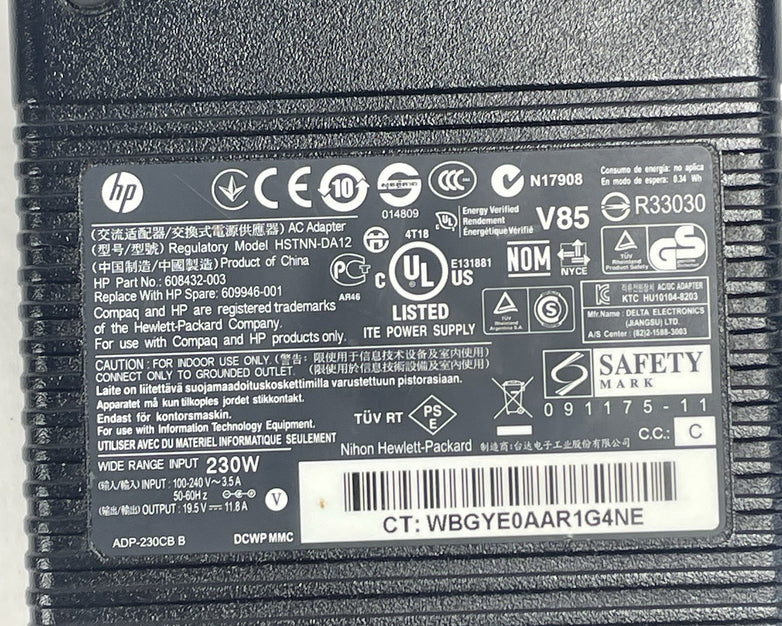 HP HSTNN-DA12 230W AC Power Adapter