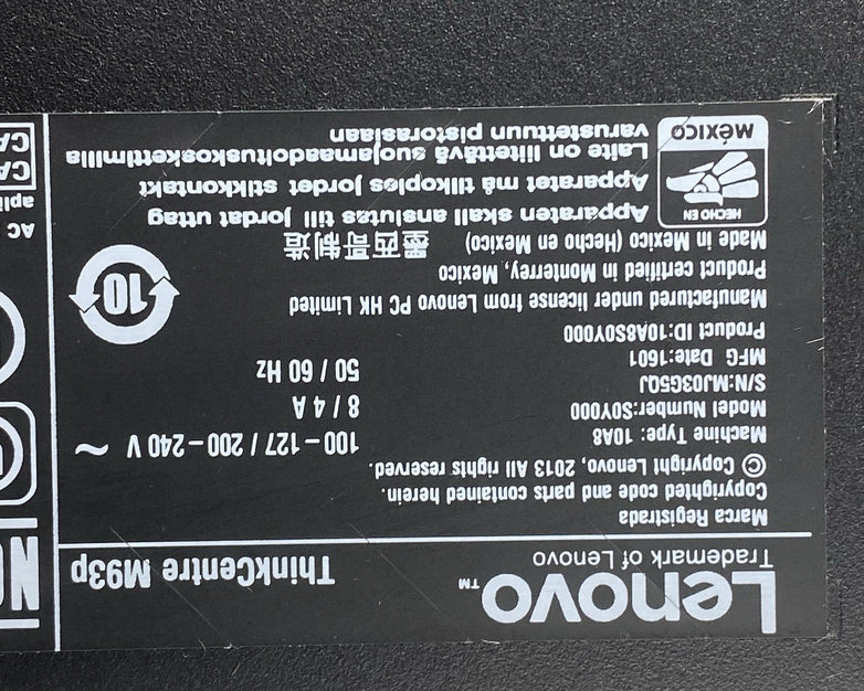 Lenovo ThinkCentre M93p SFF Intel Core i5-4570 3.2GHz 8GB RAM No HDD No OS