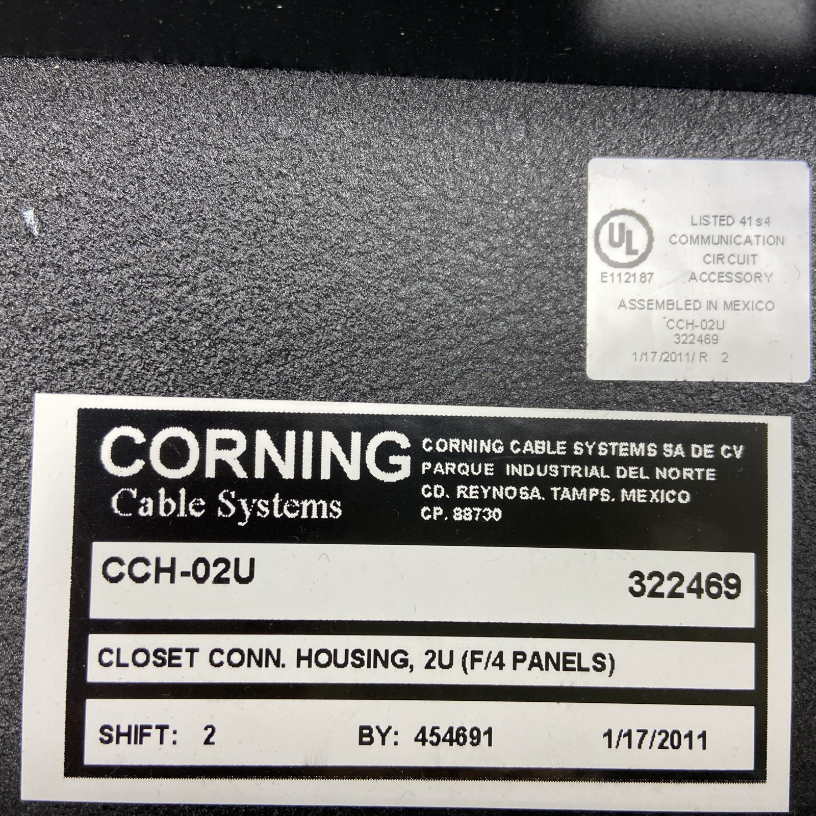Corning Lanscape CCH-02U 2 Rack Unit Closet Connector Housing