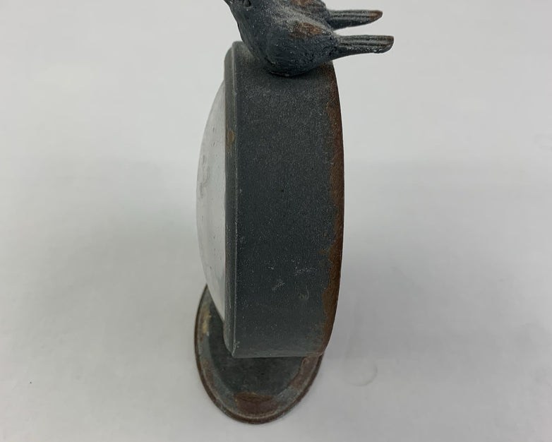 Creative Co-Op Decorative Pewter Mantel Clock  With Bird Accent - Tested