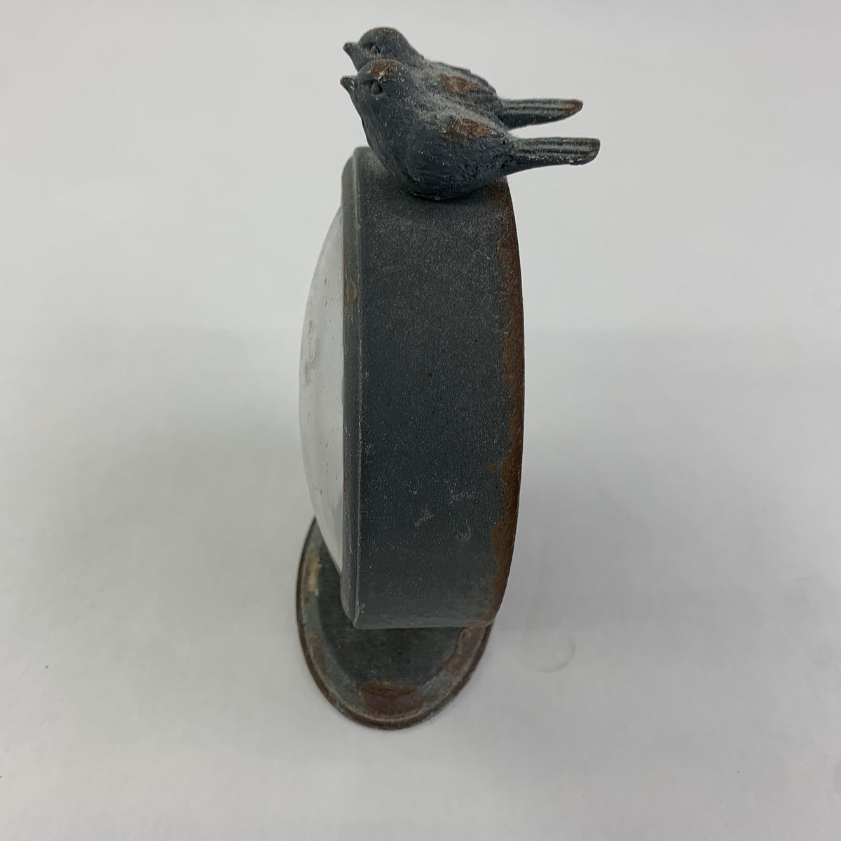 Creative Co-Op Decorative Pewter Mantel Clock  With Bird Accent - Tested5