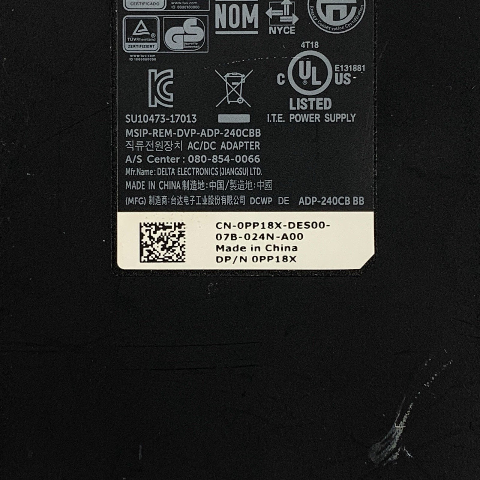 Dell DA240PM180 240W 19.5V 12.31A 7.4mm OEM AC Adapter w/ Cord3