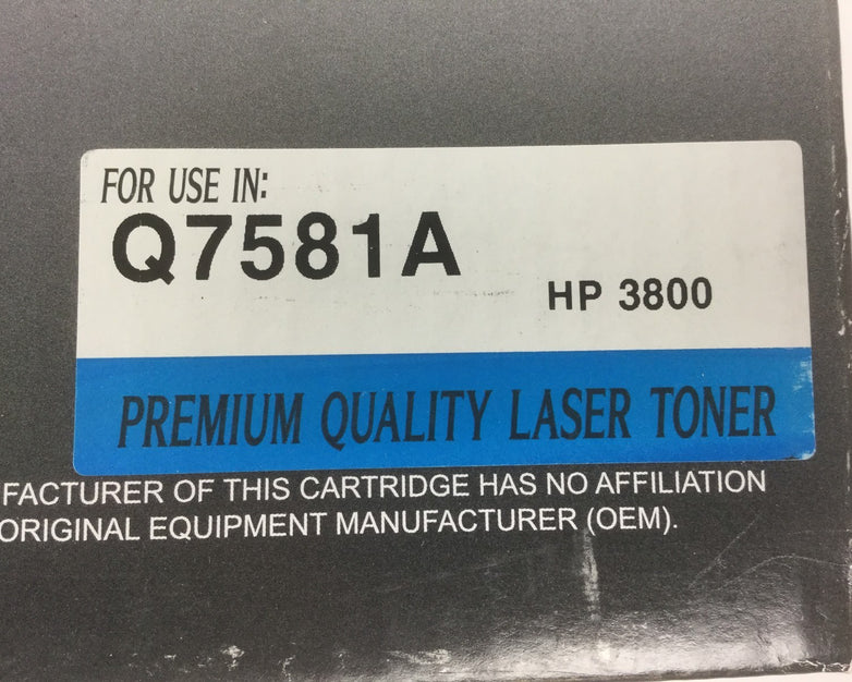 IMAGING CARTRIDGE, Cyan Toner Cartridge Compatible for HP 3800, Q7581A NEW