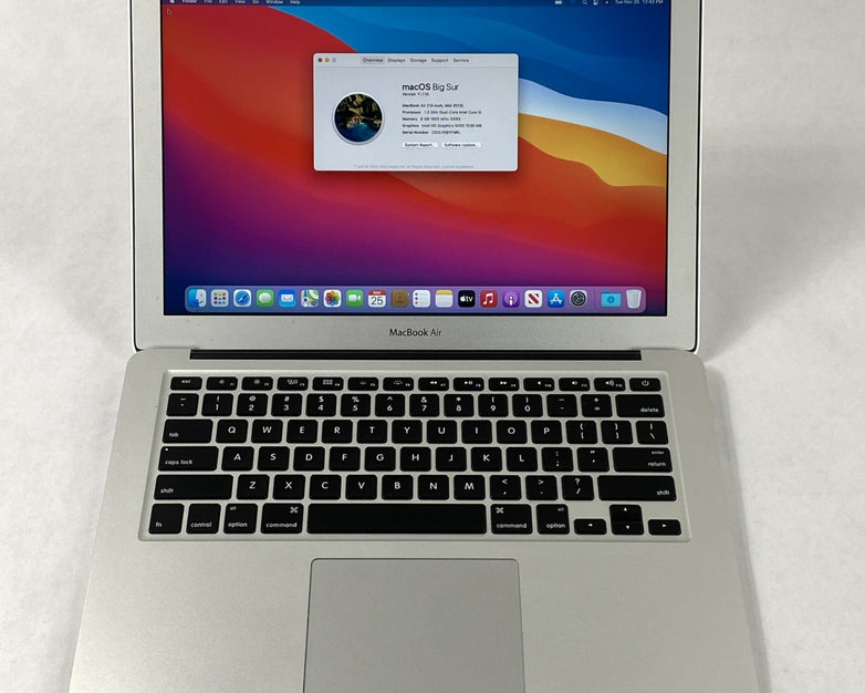 Apple MacBook Air A1466 2013 13" 1.3GHz i5 8GB RAM 120GB SSD os11.7.1 596 Cycles