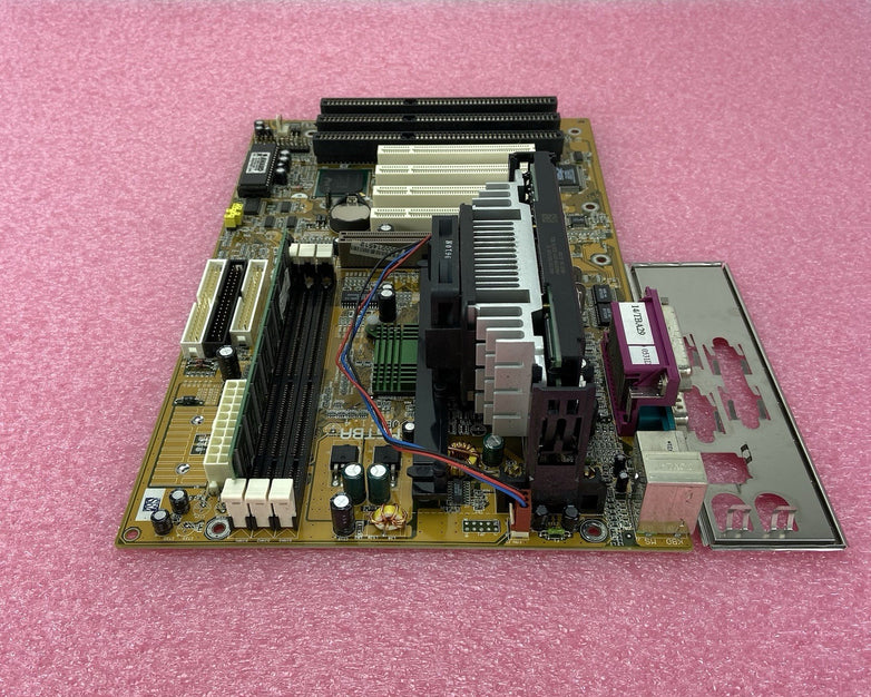 Biostar M6TBA Motherboard Intel Pentium III 448MHz 128MB RAM w/Shield 3x ISA
