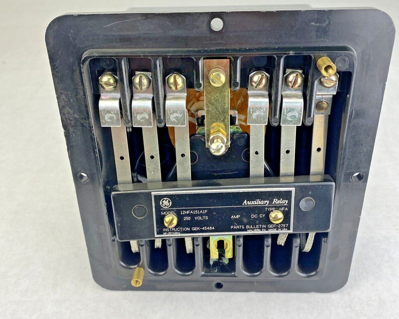 GE 12HFA151A2F Type HFA 5.5x6" 250VDC auxiliary relay MISSING COVER