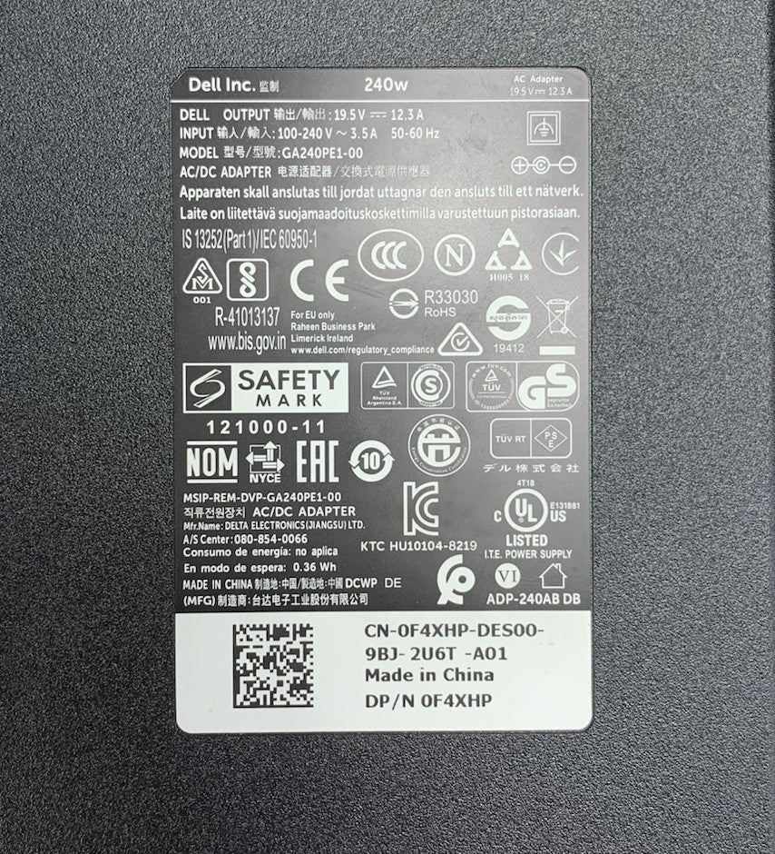 Dell GA240PE1-00 19.5V 12.3A 240W AC Adapter Power Supply6