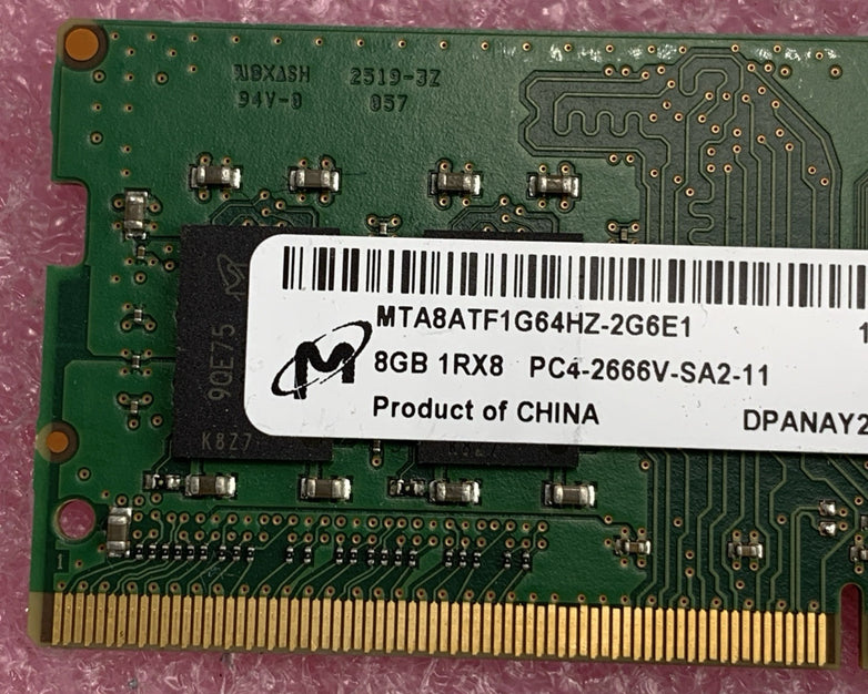 Micron 8GB DDR4 PC4-2666V Laptop RAM MTA8ATF1G64HZ-2G6E1 - Tested