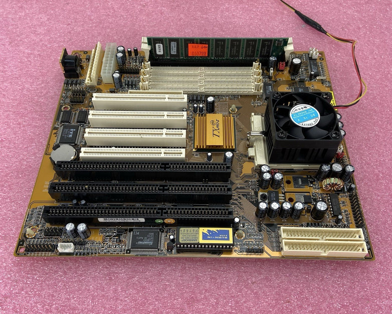 PC Chips M571 Motherboard Intel Pentium MMX 233MHz 64MB RAM 3x ISA