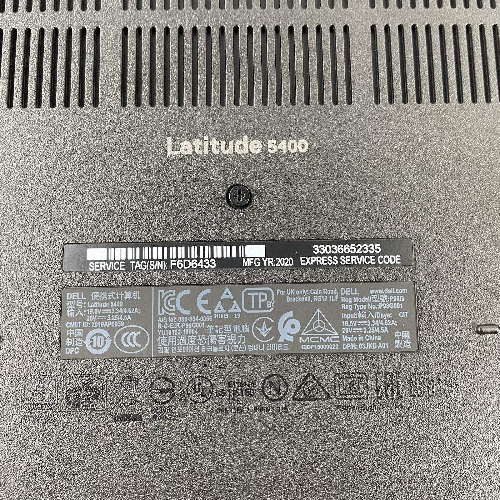 Dell Latitude 5400 14" i7-8665U 1.90 GHz 8 GB RAM No SSD/OS/AC16