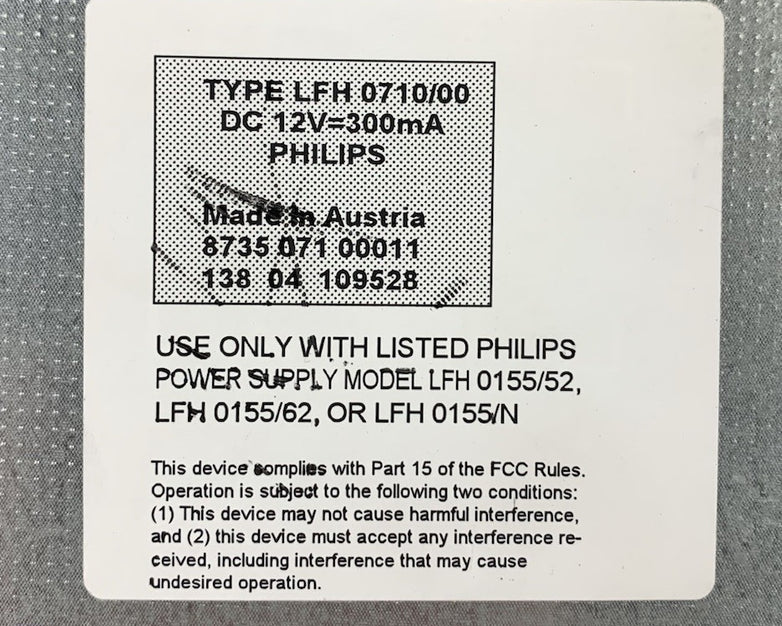 Philips 710 Transcription System w/ AC Adapter Power Supply
