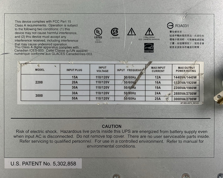 APC SMT2200RM2U Smart-UPS 2200VA Power Backup Tested No Face Plate No Batteries