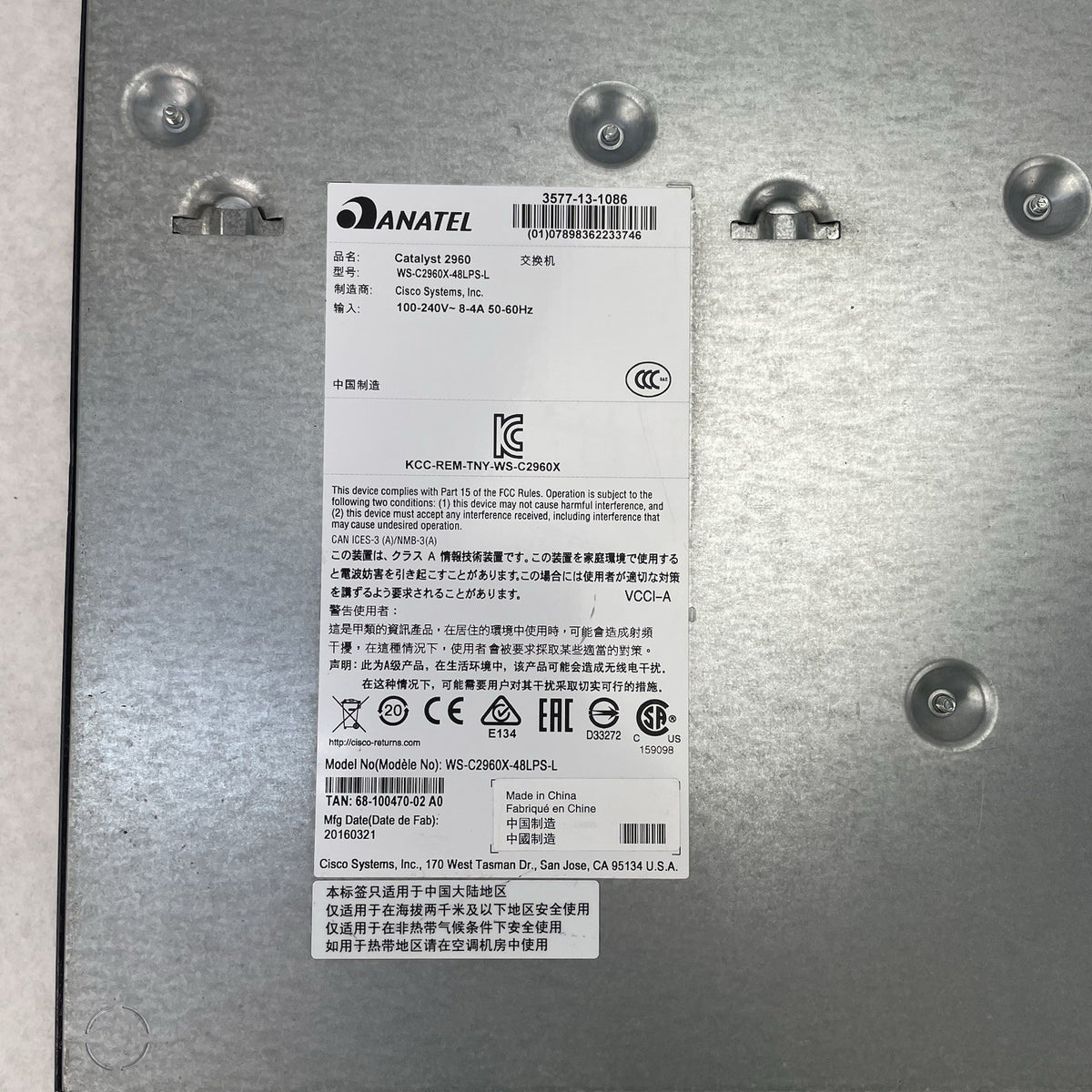 Cisco Catalyst WS-C2960X-48LPS-L V04 - Tested14