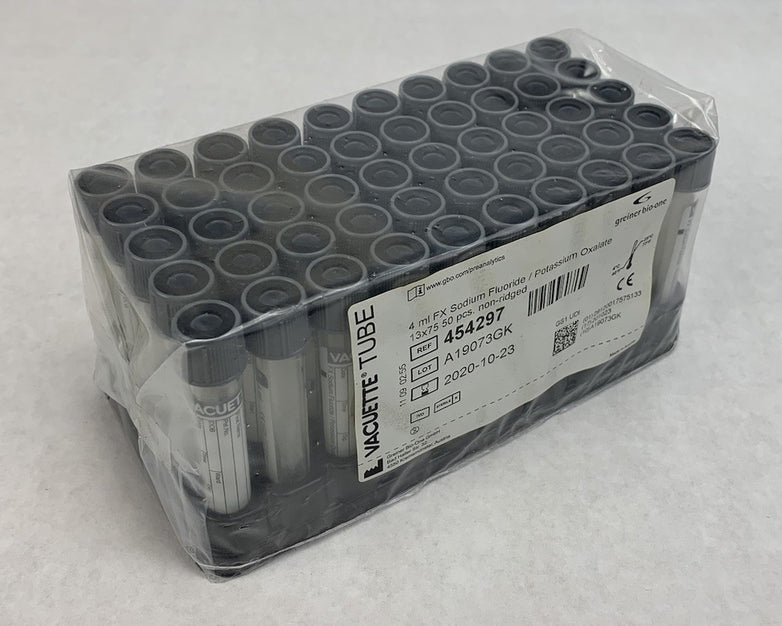 Vacuette 454297 4ml FX Sodium Flouride / Potassium Oxalate 13x75 50pcs Tubes