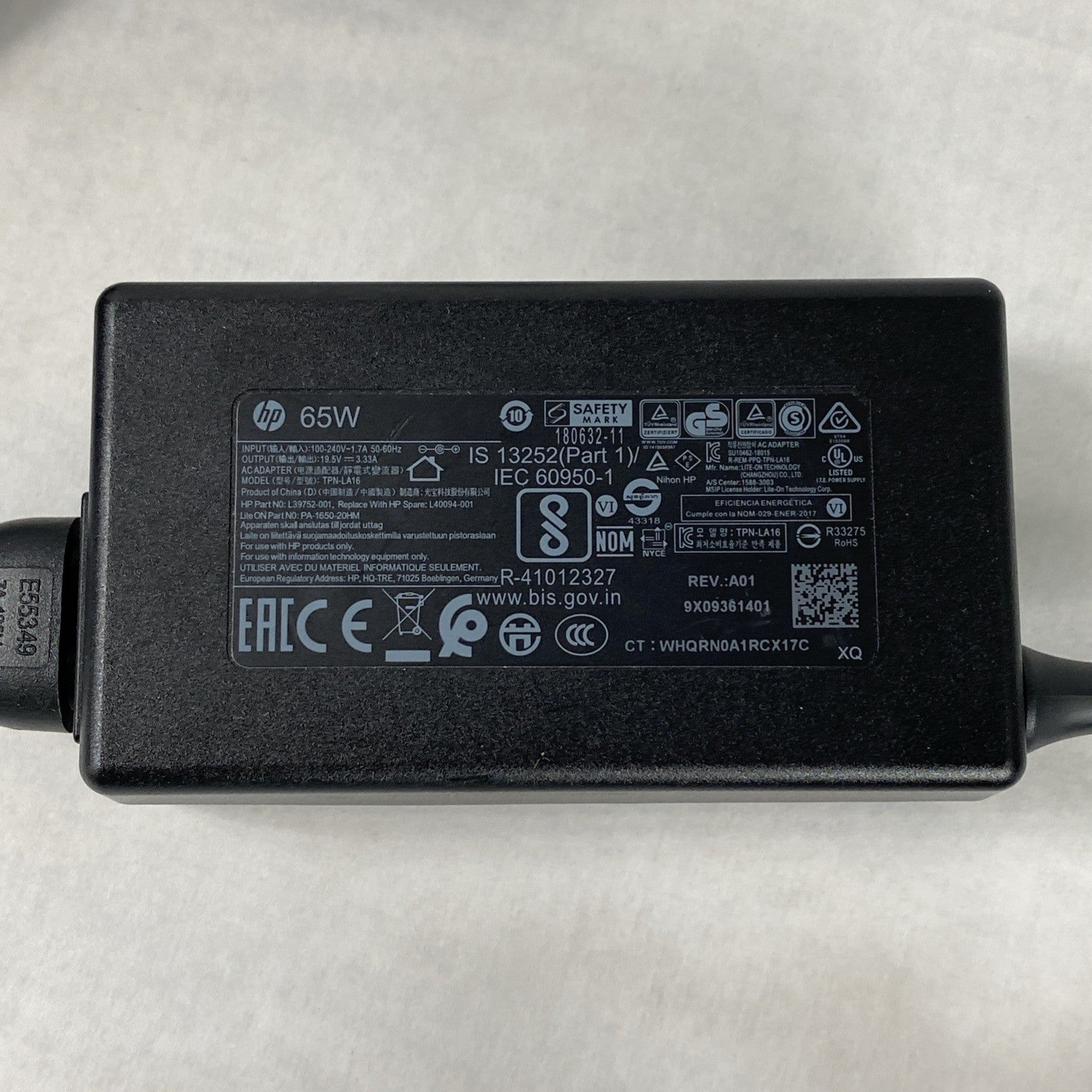 HP TPN-LA16 65W 19.5V 3.33A 7.4mm Laptop AC Adapter w/ Power Cord (Lot of 10)