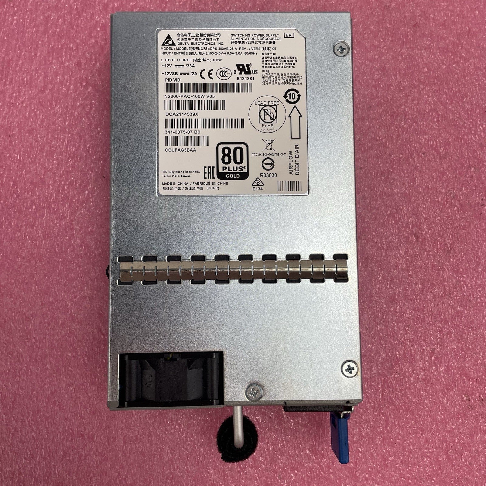 Cisco Delta DPS-400AB-25 400w Power Supply N2200-PAC-400W 341-03757