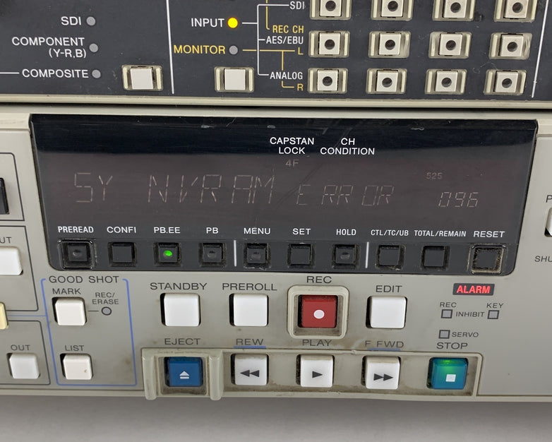 Sony DNW-A75 Digital Video Cassette Recorder Betacam Error 096 Parts and Repair