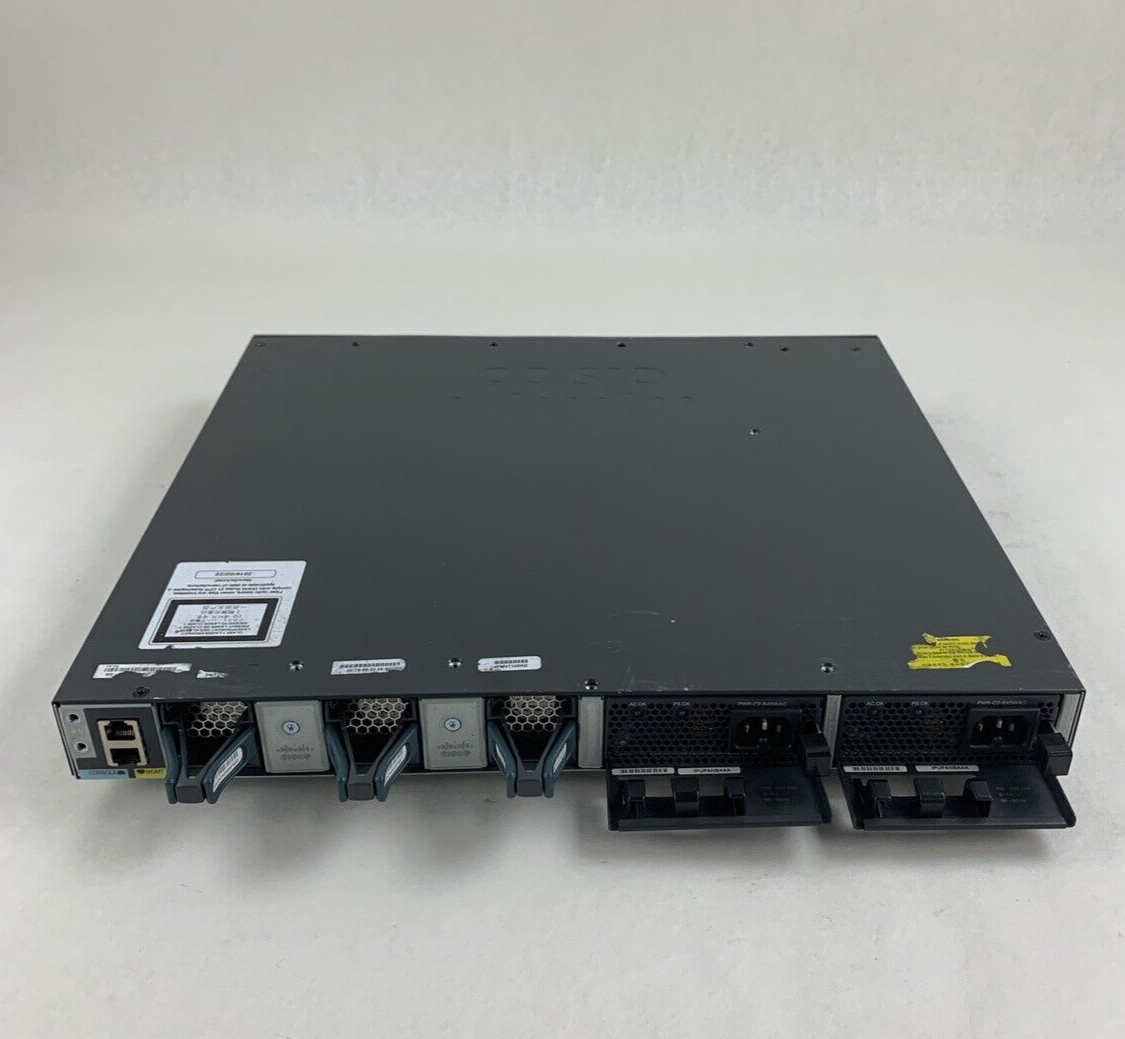 Cisco WS-C3650-24PS 24-Port Gigabit PoE Switch Managed Tested