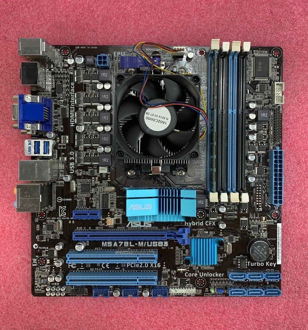 ASUS M5A78L-M/USB3 Motherboard AMD FX-4300 2.8GHz 8GB RAM w/Shield