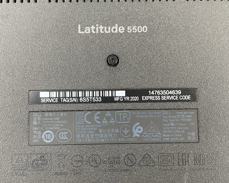 Dell Latitude 5500 15.6" i5-8365U 1.60 GHz 8 GB RAM No SSD/OS/AC - READ